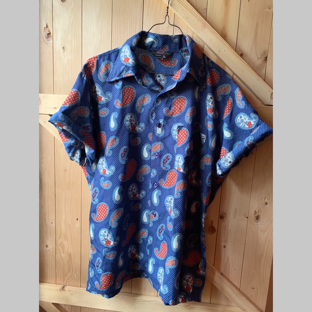 Vintage Paisley Short Sleeve Button Up